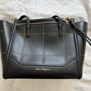 Salvatore Ferragamo Amy Tote Stitched Leather Large